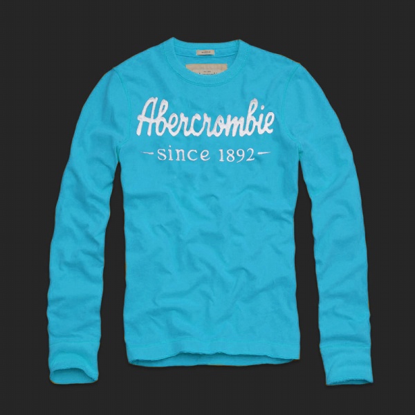 Abercrombie Fitch Hombres De Cuello Redondo Largo Remera AF5835